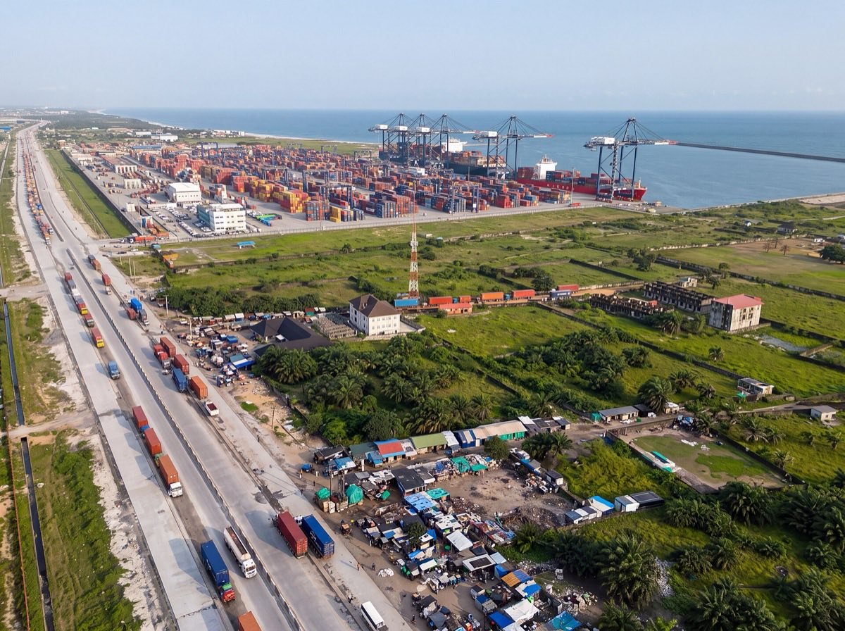 Lekki Deep Sea Port, Lagos, from the air