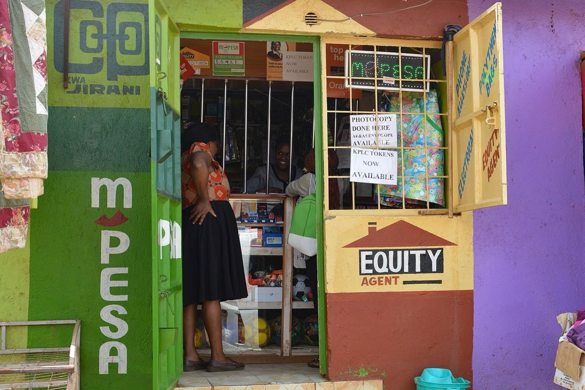 An M-Pesa and Equity agent's kiosk in Nairobi